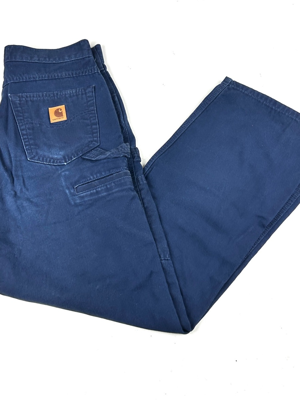 Carhartt B159-NVY Mens 30x32 Fit blue work denim Canvas jean Carpenter Pants
